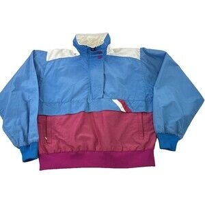 Sunbuster Performance Sports ApparelPullover Jacket Blue Pink Nylon Women Medium